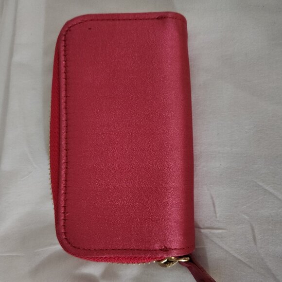 Rare Authentic Jimmy Choo London Coin Purse with Dust Bag and Keychain Red Gold - Picture 6 of 11